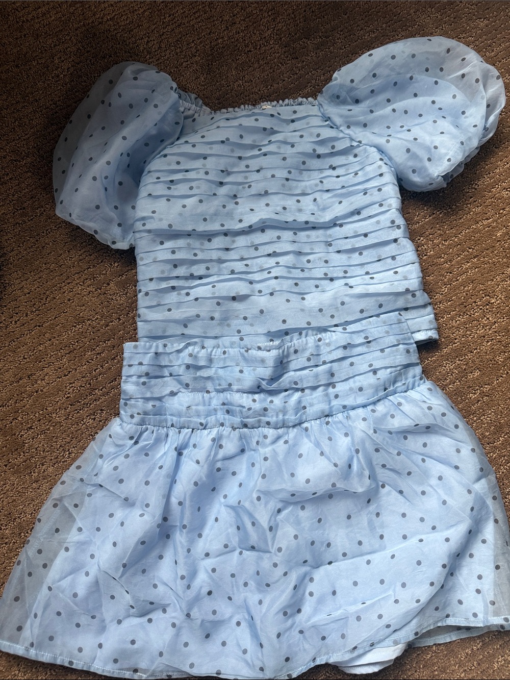 abercrombie kids Light Blue Polka Dot Puff Sleeve set